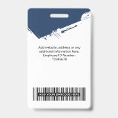 Badge Brush Stroke Employee Photo, Bar Code, Logo, Name (Arrière)