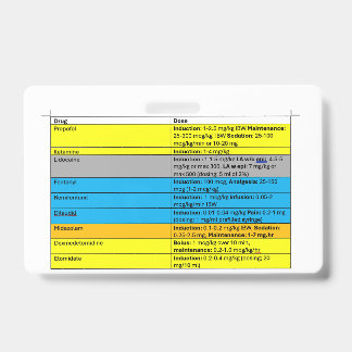 Badge Buddy d'anesthésie IV Meds