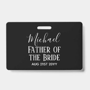 Badge BUDGET Bestman Groomsmen Cadeaux Noir Blanc
