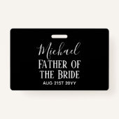 Badge BUDGET Bestman Groomsmen Cadeaux Noir Blanc (Devant)