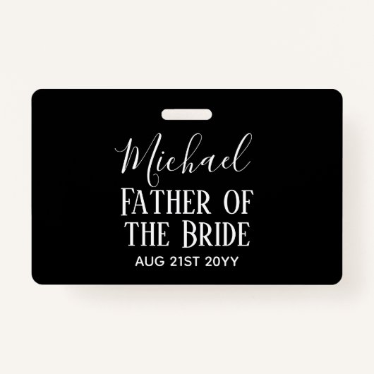 Badge BUDGET Bestman Groomsmen Cadeaux Noir Blanc (Devant)