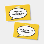 Badge Bulle de texte Pop Art de Bande Dessinée (Avant & arrière)