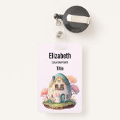 Badge Bunny Rose & Oeuf Formé Maison Kawaii Style (Back with Retractable)