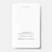 Badge Bureau de conférence de la carte d'identité minima (Arrière)