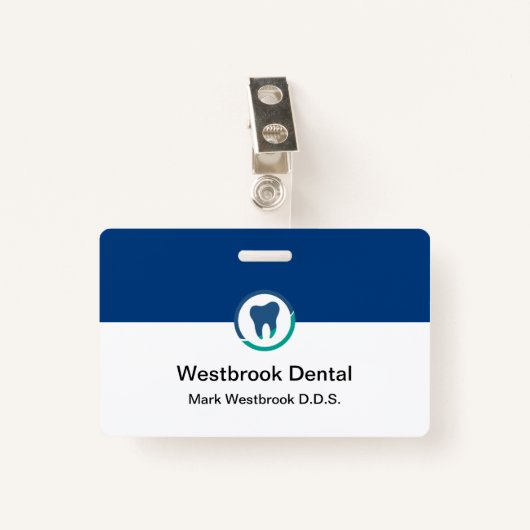 Badge Bureau des dentistes Modernité Nom du personnel In (Devant avec clip)