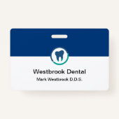 Badge Bureau des dentistes Modernité Nom du personnel In (Dos)
