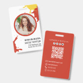 Badge Burgers professionnels Modèle photo de code QR (Avant & arrière)