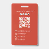 Badge Burgers professionnels Modèle photo de code QR (Arrière)