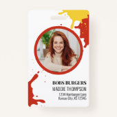 Badge Burgers professionnels Modèle photo de code QR (Devant)