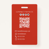 Badge Burgers professionnels Modèle photo de code QR (Dos)