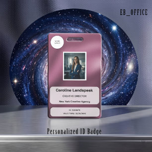 Badge Burgundy métallisé matriciel personnalisé avec log