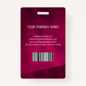 Badge Burgundy Photo Business ID (Dos)