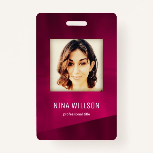 Badge Burgundy Photo Business ID (Devant)