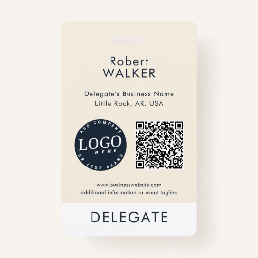Badge Business Logo and QR Code Event Attendee Custom ID (Devant)