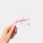 Badge Business logo Custom script name pink staff (Manuel / portable)