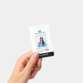 Badge Business Logo Employees Photo ID Barcode Custom (Handheld)
