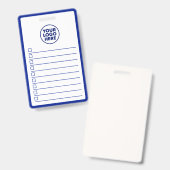 Badge Business Logo Navy Blue Whiteboard To Do List (Avant & arrière)