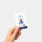 Badge Business Logo QR Code Registered Nurse Photo ID (Manuel / portable)