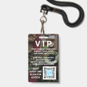 Badge Business QR Code Dark Photo Cool Promo Evénement V (Avant avec lanière)