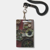 Badge Business QR Code Dark Photo Cool Promo Evénement V (Arrière avec lanière)