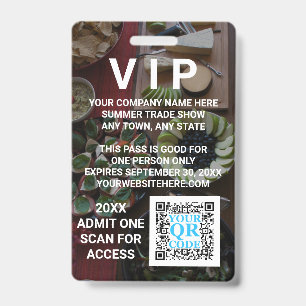 Badge Business QR Code Dark Photo Cool Promo Evénement V