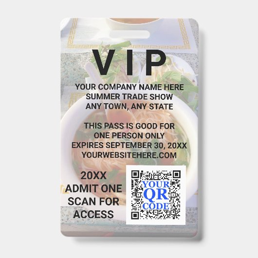 Badge Business QR Code Light Photo Cool Promo Evénement (Avant)