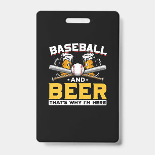 Badge Buveur de bière Baseball Humour de bière Anniversa