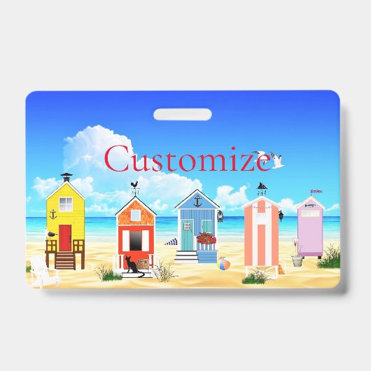 Badge Cabanes de plage minuscules et mignonnes Thunder_C (Avant)