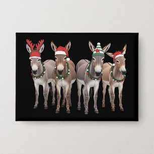 Badge Cadeau amateur d'âne de Noël Ferme Xmas