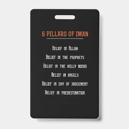 Badge Cadeau Anniversaire 6 Pilars D'Iman (Avant)