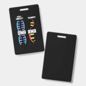 Badge Cadeau d'anniversaire | Enseignant Biologiste ADN (Avant & arrière)