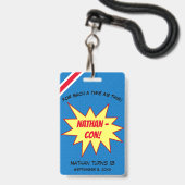 Badge Cadeau de fête VIP Superhero Hero Con (Arrière avec lanière)