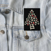 Badge Cadeau de Noël Amoureux des chiens Paw Tree Paws (Insitu)