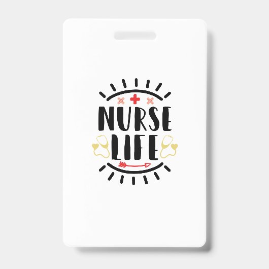 Badge Cadeau d'infirmière Vie d'infirmière (Avant)