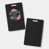 Badge Cadeau drôle de maman à l'école à la maison pour f (Avant & arrière)