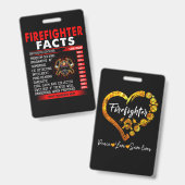 Badge Cadeau pompier | Infos sur les pompiers Cadeaux (Avant & arrière)