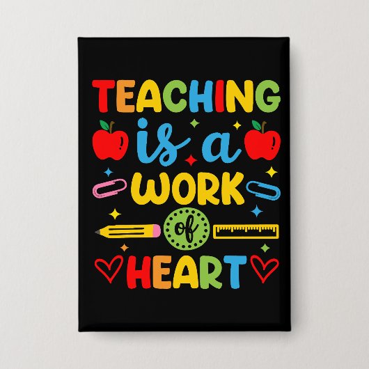 Badge Cadeau pour enseignant : enseigner est une œuvre d (Recto)
