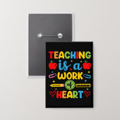 Badge Cadeau pour enseignant : enseigner est une œuvre d (Recto/Verso)