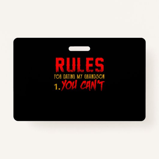 Badge Cadeau Pour Grandson | Règle Pour Rencontrer Mon P (Devant)