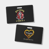 Badge Cadeau pour pompier | Pompier retraité et fier (Avant & arrière)