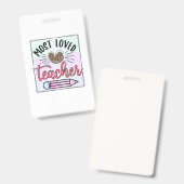 Badge Cadeaux Enseignant | Enseignants les plus aimés (Avant & arrière)