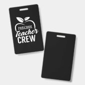 Badge Cadeaux Enseignant | Équipe d'enseignants de mater (Avant & arrière)