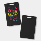 Badge Cadeaux Enseignant | L'Influence D'Un Bon Enseigna (Avant & arrière)
