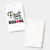 Badge Cadeaux Enseignant | Premier Jour D'école (Avant & arrière)