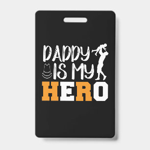 Badge Cadeaux Papa Papa est mon héros