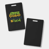 Badge Cadeaux Professeur | Café Parce que l'Enseignement (Avant & arrière)