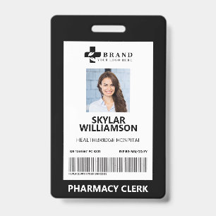 Badge Cadre de bordure noir minimal - ID photo et logo M