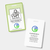 Badge Cadre de bordure verte infirmière employée de l'en (Avant & arrière)