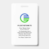 Badge Cadre de bordure verte infirmière employée de l'en (Arrière)