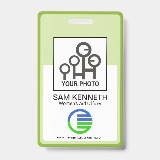 Badge Cadre de bordure verte infirmière employée de l'en (Avant)